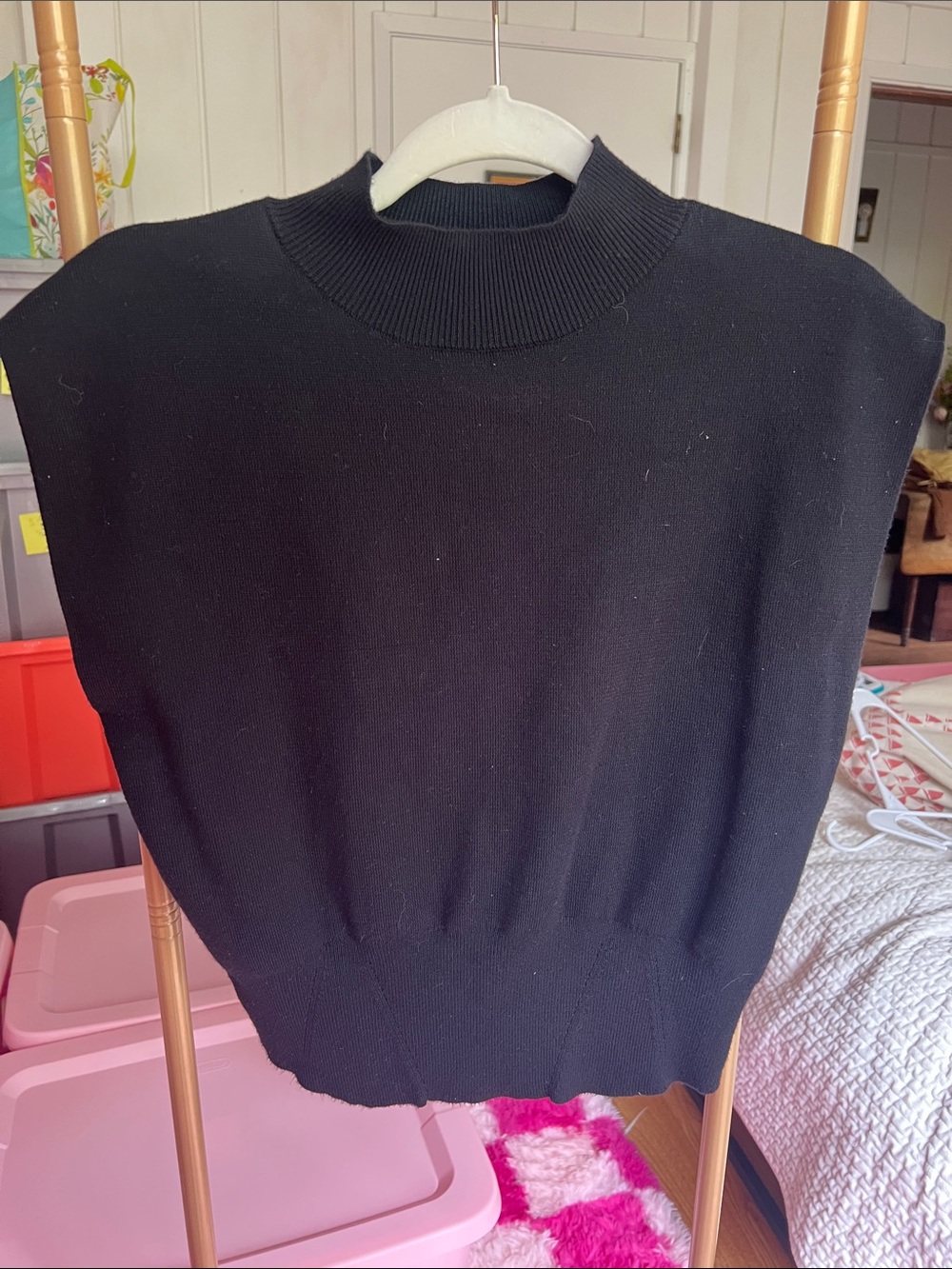 Jason Wu Black Sleeveless Knit Mock Neck Top